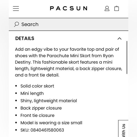 💕 NWT - PACSUN x RYAN DESTINY PARACHUTE CARGO MINI SKIRT - New with tags! - Picture 8 of 11